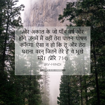 Picture 07 - उत्पत्ति 45:11 HINIRV - और अकाल के जो पाँच - Bible Verse Picture