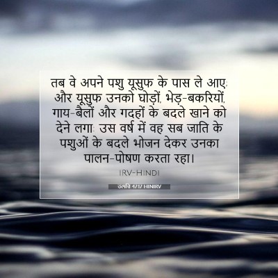 Picture 07 - उत्पत्ति 47:17 HINIRV - तब वे अपने पशु - Bible Verse Picture