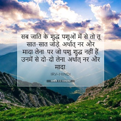 Picture 07 - उत्पत्ति 7:2 HINIRV - सब जाति के शुद्ध - Bible Verse Picture