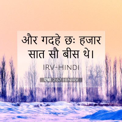 Picture 07 - एज्रा 2:67 HINIRV - और गदहे छः हजार सात - Bible Verse Picture