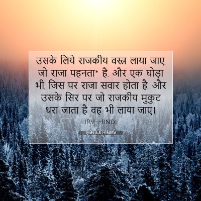 Picture 07 - एस्तेर 6:8 HINIRV - उसके लिये राजकीय - Bible Verse Picture