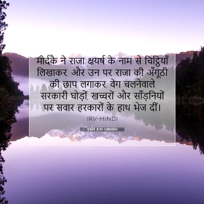 Picture 07 - एस्तेर 8:10 HINIRV - मोर्दकै ने राजा - Bible Verse Picture