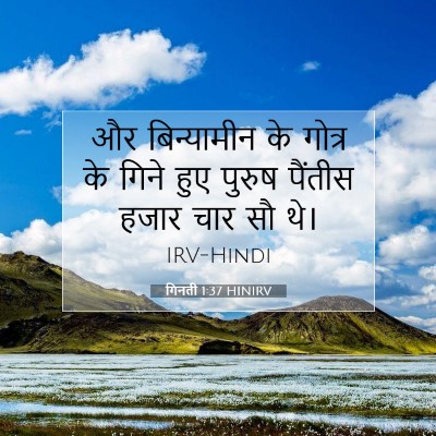 Picture 07 - गिनती 1:37 HINIRV - और बिन्यामीन के - Bible Verse Picture