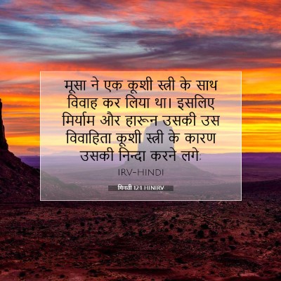 Picture 07 - गिनती 12:1 HINIRV - मूसा ने एक कूशी - Bible Verse Picture