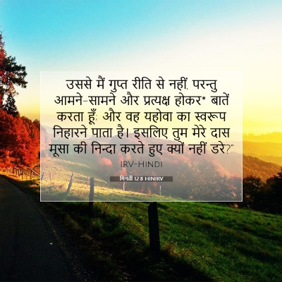 Picture 07 - गिनती 12:8 HINIRV - उससे मैं गुप्त - Bible Verse Picture