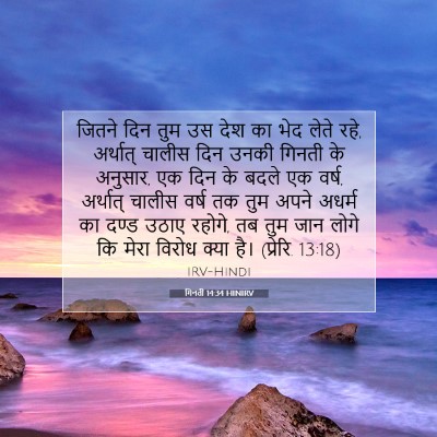 Picture 07 - गिनती 14:34 HINIRV - जितने दिन तुम उस - Bible Verse Picture