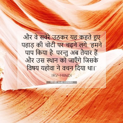 Picture 07 - गिनती 14:40 HINIRV - और वे सवेरे उठकर यह - Bible Verse Picture