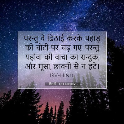 Picture 07 - गिनती 14:44 HINIRV - परन्तु वे ढिठाई - Bible Verse Picture