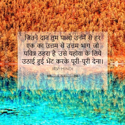 Picture 07 - गिनती 18:29 HINIRV - जितने दान तुम पाओ - Bible Verse Picture