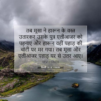 Picture 07 - गिनती 20:28 HINIRV - तब मूसा ने हारून के - Bible Verse Picture