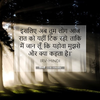 Picture 07 - गिनती 22:19 HINIRV - इसलिए अब तुम लोग आज - Bible Verse Picture