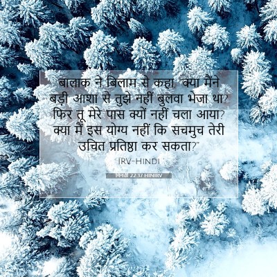Picture 07 - गिनती 22:37 HINIRV - बालाक ने बिलाम से - Bible Verse Picture