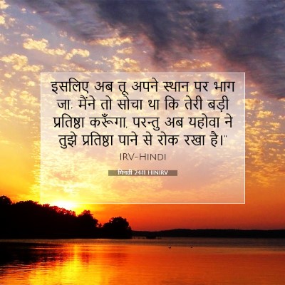 Picture 07 - गिनती 24:11 HINIRV - इसलिए अब तू अपने - Bible Verse Picture