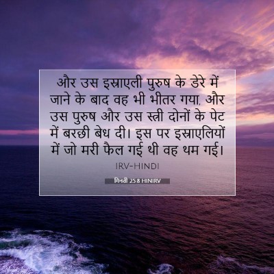 Picture 07 - गिनती 25:8 HINIRV - और उस इस्राएली - Bible Verse Picture