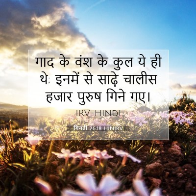 Picture 07 - गिनती 26:18 HINIRV - गाद के वंश के कुल - Bible Verse Picture