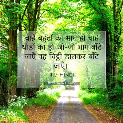 Picture 07 - गिनती 26:56 HINIRV - चाहे बहुतों का भाग - Bible Verse Picture
