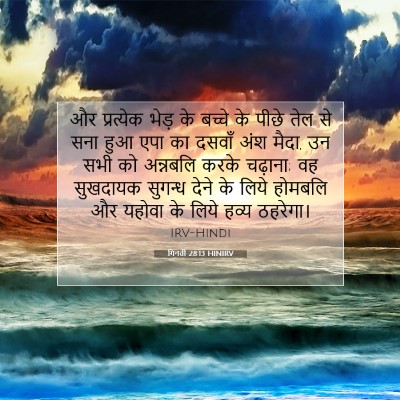 Picture 07 - गिनती 28:13 HINIRV - और प्रत्येक भेड़ - Bible Verse Picture