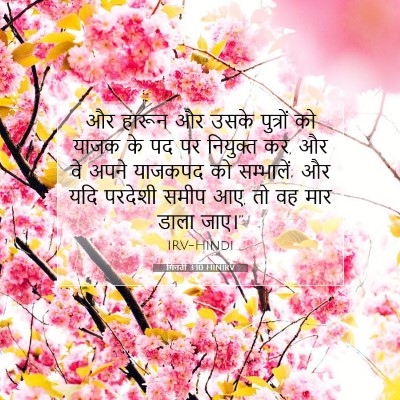 Picture 07 - गिनती 3:10 HINIRV - और हारून और उसके - Bible Verse Picture