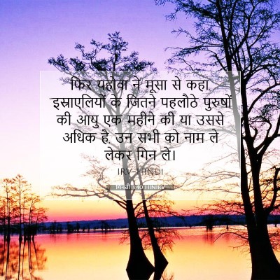 Picture 07 - गिनती 3:40 HINIRV - फिर यहोवा ने मूसा - Bible Verse Picture