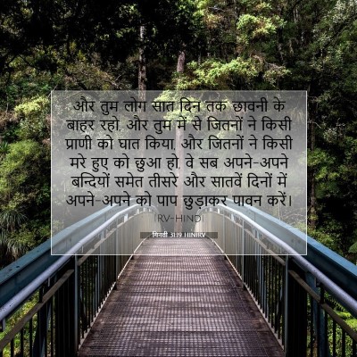 Picture 07 - गिनती 31:19 HINIRV - और तुम लोग सात दिन - Bible Verse Picture