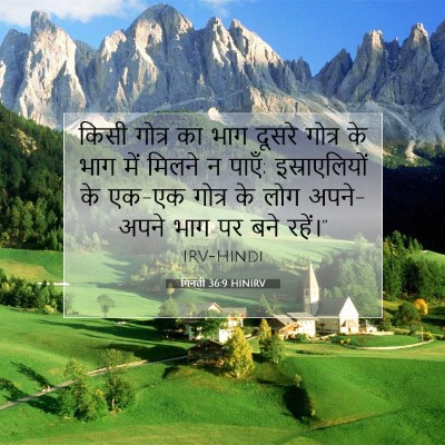 Picture 07 - गिनती 36:9 HINIRV - किसी गोत्र का भाग - Bible Verse Picture