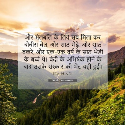 Picture 07 - गिनती 7:88 HINIRV - और मेलबलि के लिये - Bible Verse Picture