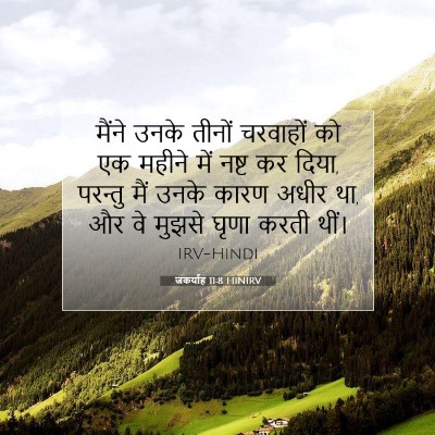 Picture 07 - जकर्याह 11:8 HINIRV - मैंने उनके तीनों - Bible Verse Picture