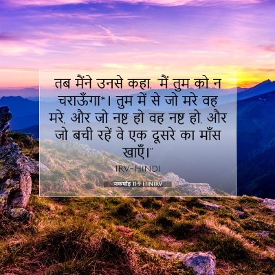 Picture 07 - जकर्याह 11:9 HINIRV - तब मैंने उनसे कहा, - Bible Verse Picture