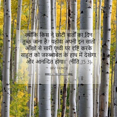 Picture 07 - जकर्याह 4:10 HINIRV - क्योंकि किस ने - Bible Verse Picture