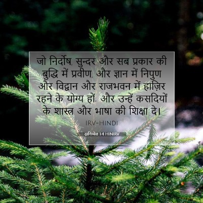 Picture 07 - दानिय्येल 1:4 HINIRV - जो निर्दोष, सुन्दर - Bible Verse Picture