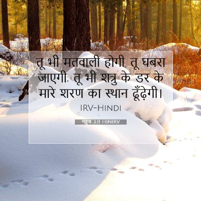 Picture 07 - नहूम 3:11 HINIRV - तू भी मतवाली होगी, - Bible Verse Picture