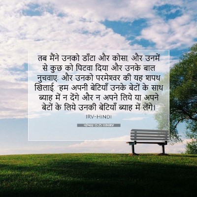 Picture 07 - नहेम्याह 13:25 HINIRV - तब मैंने उनको - Bible Verse Picture