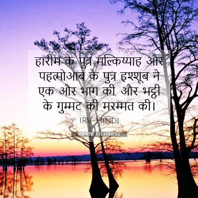 Picture 07 - नहेम्याह 3:11 HINIRV - हारीम के पुत्र - Bible Verse Picture