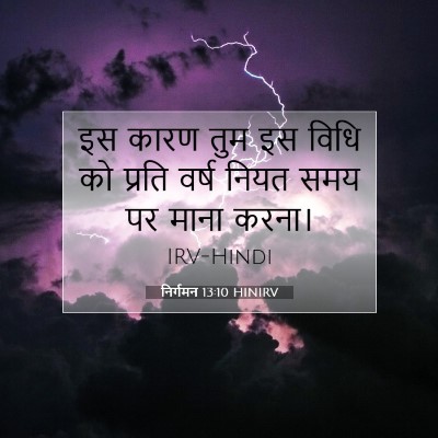 Picture 07 - निर्गमन 13:10 HINIRV - इस कारण तुम इस विधि - Bible Verse Picture