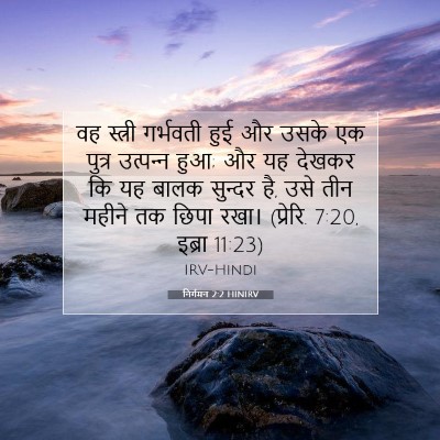 Picture 07 - निर्गमन 2:2 HINIRV - वह स्त्री गर्भवती - Bible Verse Picture