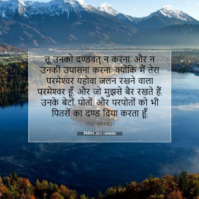 Picture 07 - निर्गमन 20:5 HINIRV - तू उनको दण्डवत् न - Bible Verse Picture