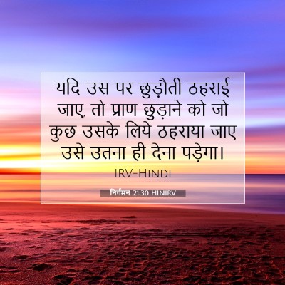 Picture 07 - निर्गमन 21:30 HINIRV - यदि उस पर छुड़ौती - Bible Verse Picture