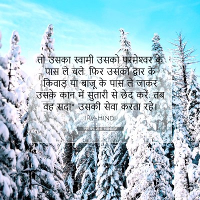 Picture 07 - निर्गमन 21:6 HINIRV - तो उसका स्वामी - Bible Verse Picture