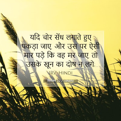 Picture 07 - निर्गमन 22:2 HINIRV - यदि चोर सेंध लगाते - Bible Verse Picture
