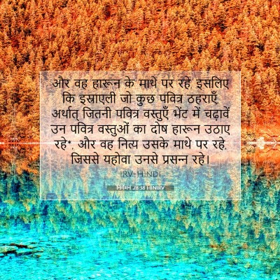 Picture 07 - निर्गमन 28:38 HINIRV - और वह हारून के माथे - Bible Verse Picture