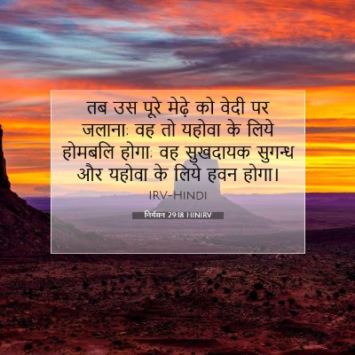 Picture 07 - निर्गमन 29:18 HINIRV - तब उस पूरे मेढ़े को - Bible Verse Picture