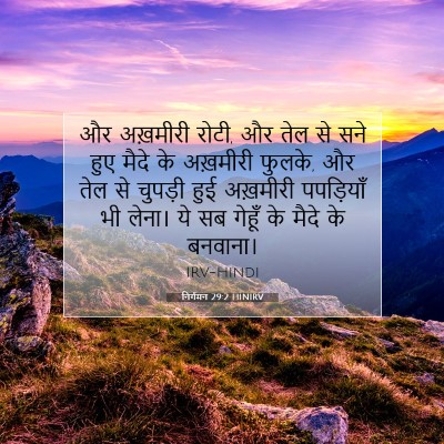 Picture 07 - निर्गमन 29:2 HINIRV - और अख़मीरी रोटी, और - Bible Verse Picture