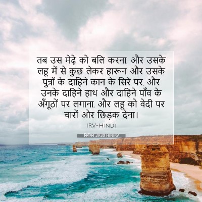 Picture 07 - निर्गमन 29:20 HINIRV - तब उस मेढ़े को बलि - Bible Verse Picture