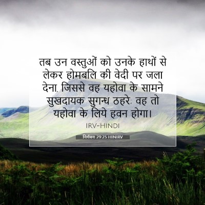 Picture 07 - निर्गमन 29:25 HINIRV - तब उन वस्तुओं को - Bible Verse Picture