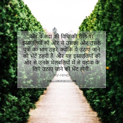Picture 07 - निर्गमन 29:28 HINIRV - और ये सदा की विधि - Bible Verse Picture