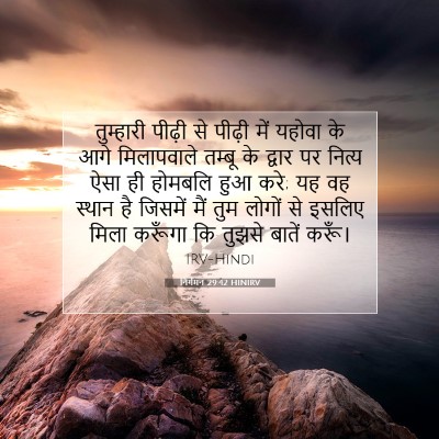 Picture 07 - निर्गमन 29:42 HINIRV - तुम्हारी पीढ़ी से - Bible Verse Picture