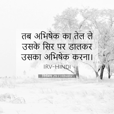 Picture 07 - निर्गमन 29:7 HINIRV - तब अभिषेक का तेल ले - Bible Verse Picture