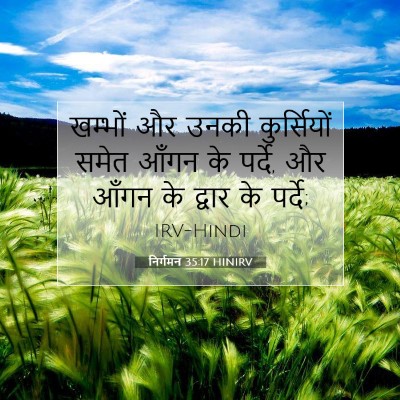 Picture 07 - निर्गमन 35:17 HINIRV - खम्भों और उनकी - Bible Verse Picture