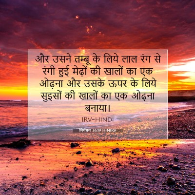 Picture 07 - निर्गमन 36:19 HINIRV - और उसने तम्बू के - Bible Verse Picture