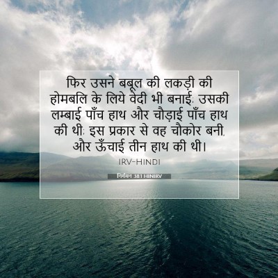 Picture 07 - निर्गमन 38:1 HINIRV - फिर उसने बबूल की - Bible Verse Picture